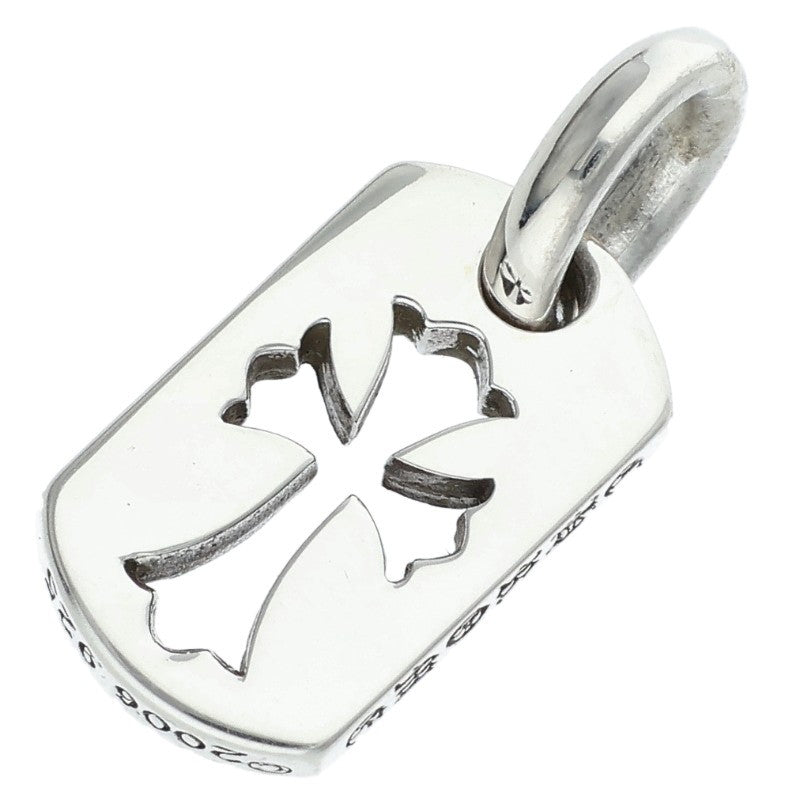 Chrome Hearts Sterling Silver Tiny Cutout Cross Tag Pendant