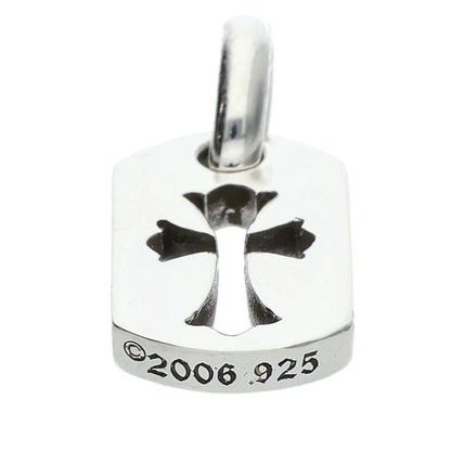Chrome Hearts Sterling Silver Tiny Cutout Cross Tag Pendant