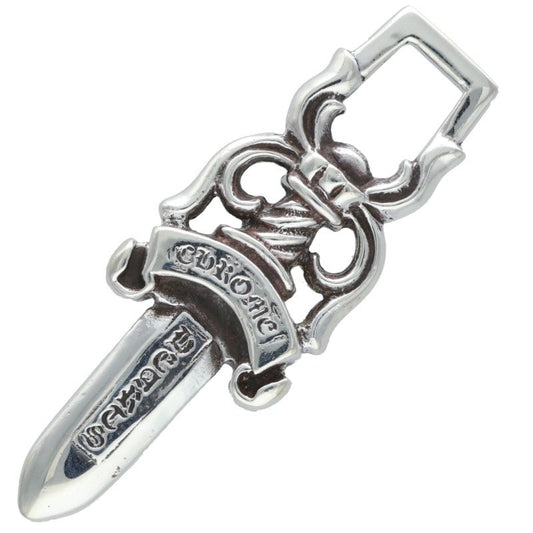 Chrome Hearts #10 Dagger Old Silver Pendant Necklace