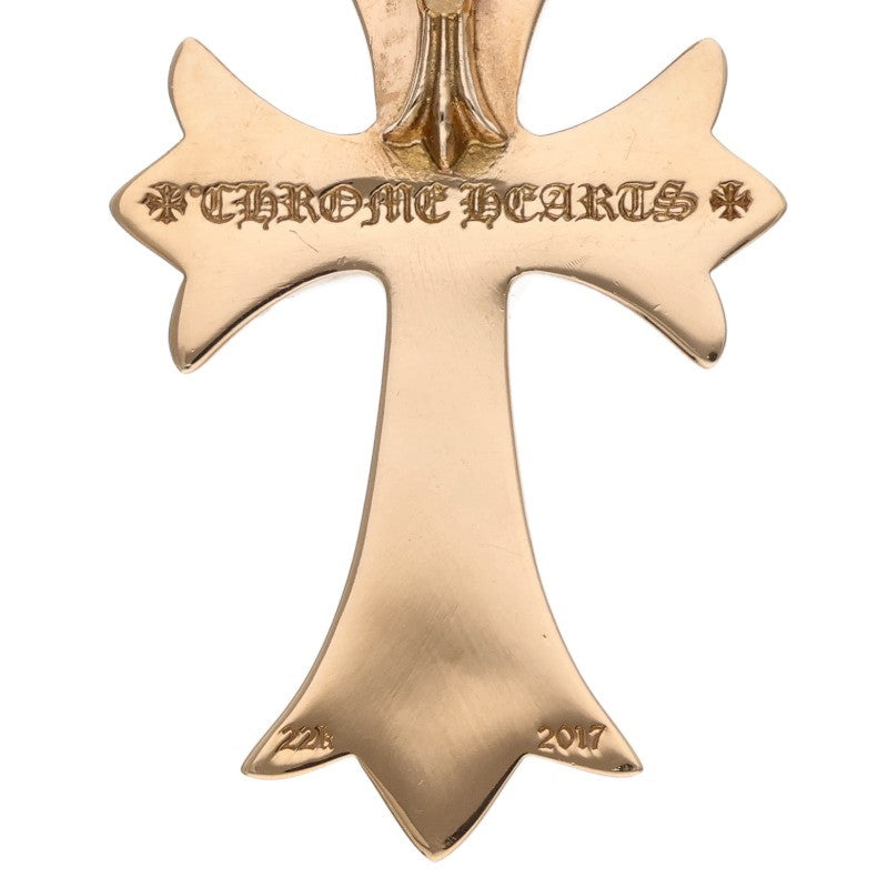 Chrome Hearts 22K Yellow Gold Small CH Cross Heart Pendant