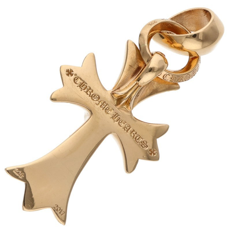 Chrome Hearts 22K Ruby Pave Gold Cross Heart Necklace Top