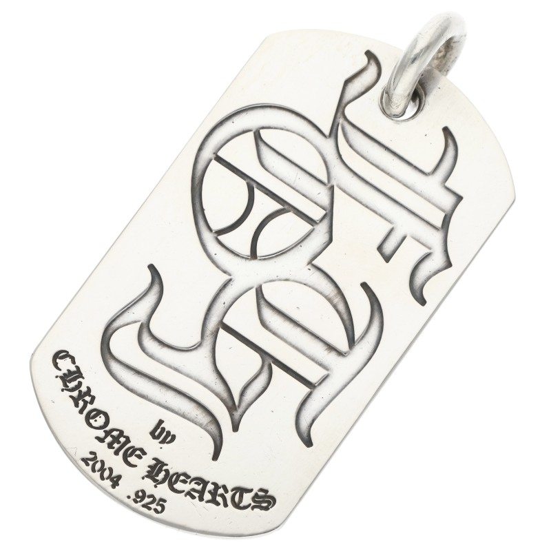 Chrome Hearts D TAG LRG FOTI Silver Dog Tag Pendant