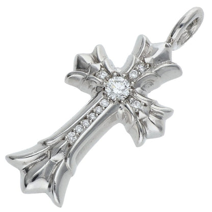 Chrome Hearts 18K DBL CH Cross After Pave Diamond Charm