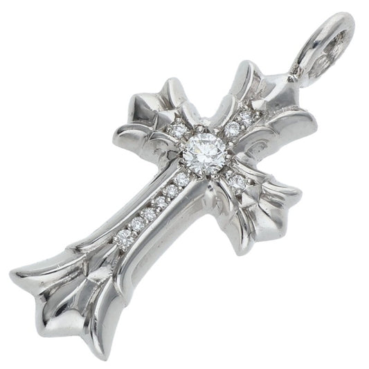 Chrome Hearts 18K DBL CH Cross After Pave Diamond Charm