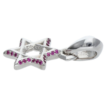 Chrome Hearts 18K Star of David Pave Pink Sapphire Charm