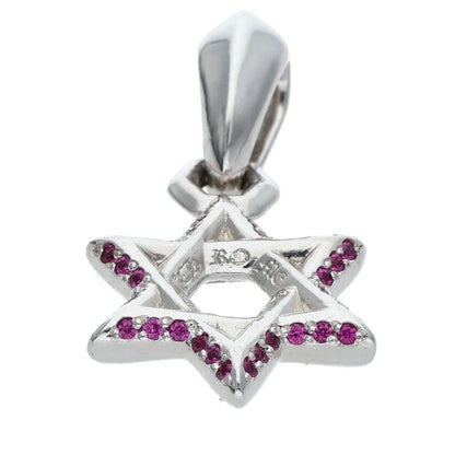 Chrome Hearts 18K Star of David Pave Pink Sapphire Charm