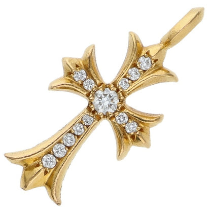 Chrome Hearts 22K Tiny Fat Cross Pave Diamond Pendant