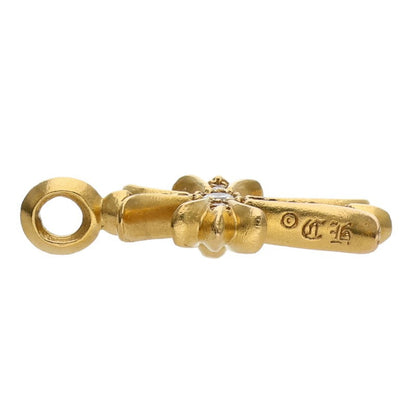 Chrome Hearts 22K Tiny Fat Cross Pave Diamond Pendant
