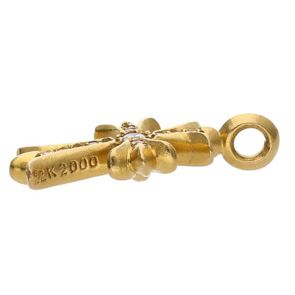 Chrome Hearts 22K Tiny Fat Cross Pave Diamond Pendant