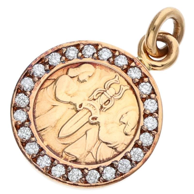 Chrome Hearts 22K Pave Diamond Angel Medal Charm