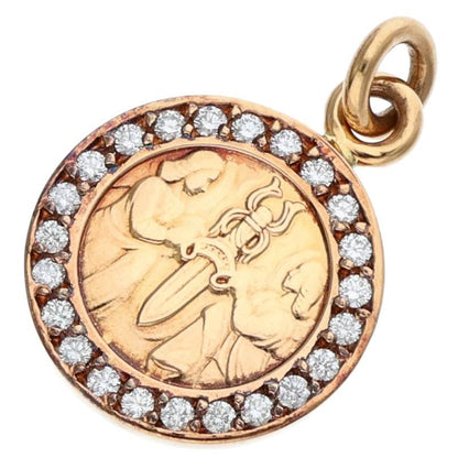 Chrome Hearts 22K Pave Diamond Angel Medal Charm