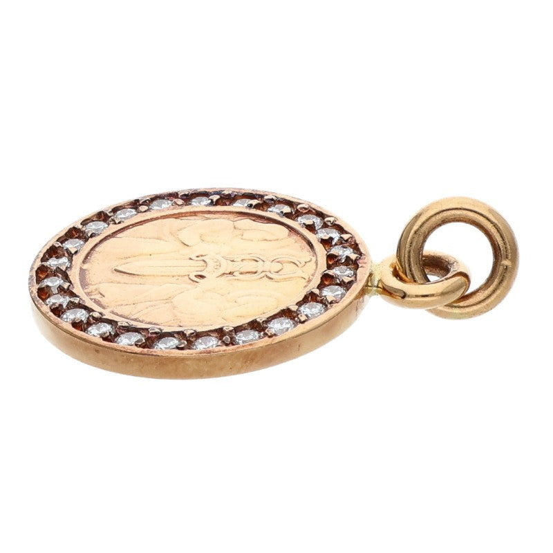 Chrome Hearts 22K Pave Diamond Angel Medal Charm