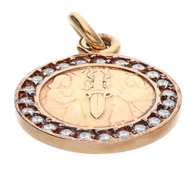 Chrome Hearts 22K Pave Diamond Angel Medal Charm