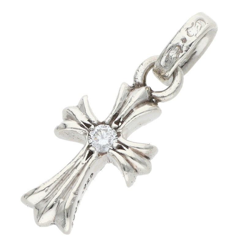 Chrome Hearts CRS BBYFAT DMND Silver Diamond Charm Necklace