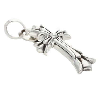 Chrome Hearts DBL CH CRS SML W Bale Silver Necklace