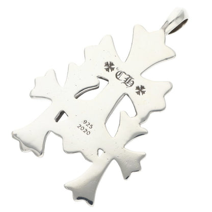 Chrome Hearts Triple CH Cross Small Silver Necklace