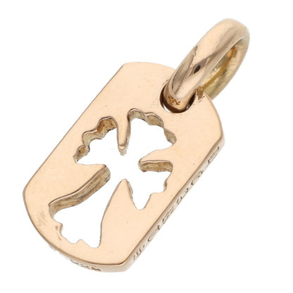 Chrome Hearts 22K Tiny Cutout Cross Dog Tag Charm Yellow