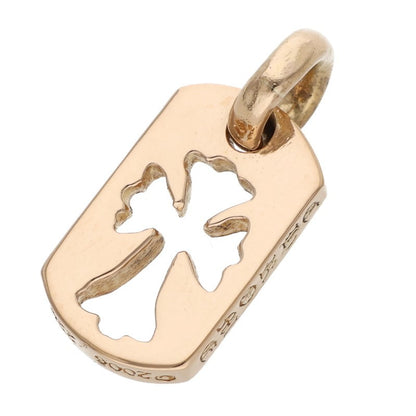Chrome Hearts 22K Tiny Cutout Cross Dog Tag Charm Yellow