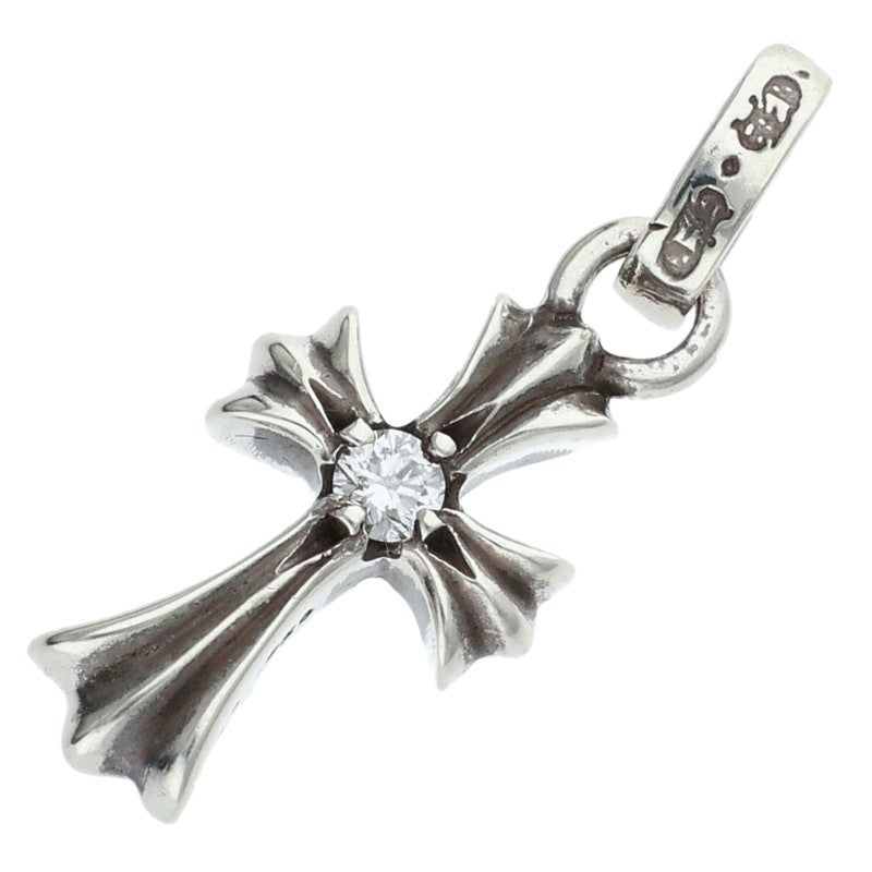 Chrome Hearts CRS BBYFAT DMND Silver Diamond Charm Necklace