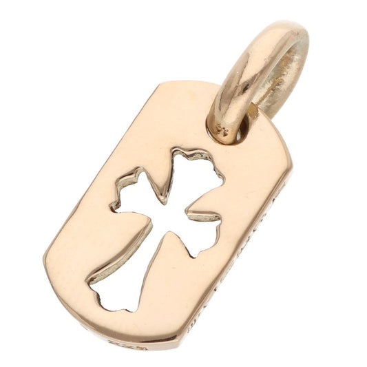 Chrome Hearts 22K Tiny Cutout Cross Dog Tag Charm