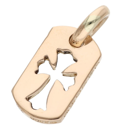 Chrome Hearts 22K Tiny Cutout Cross Dog Tag Charm
