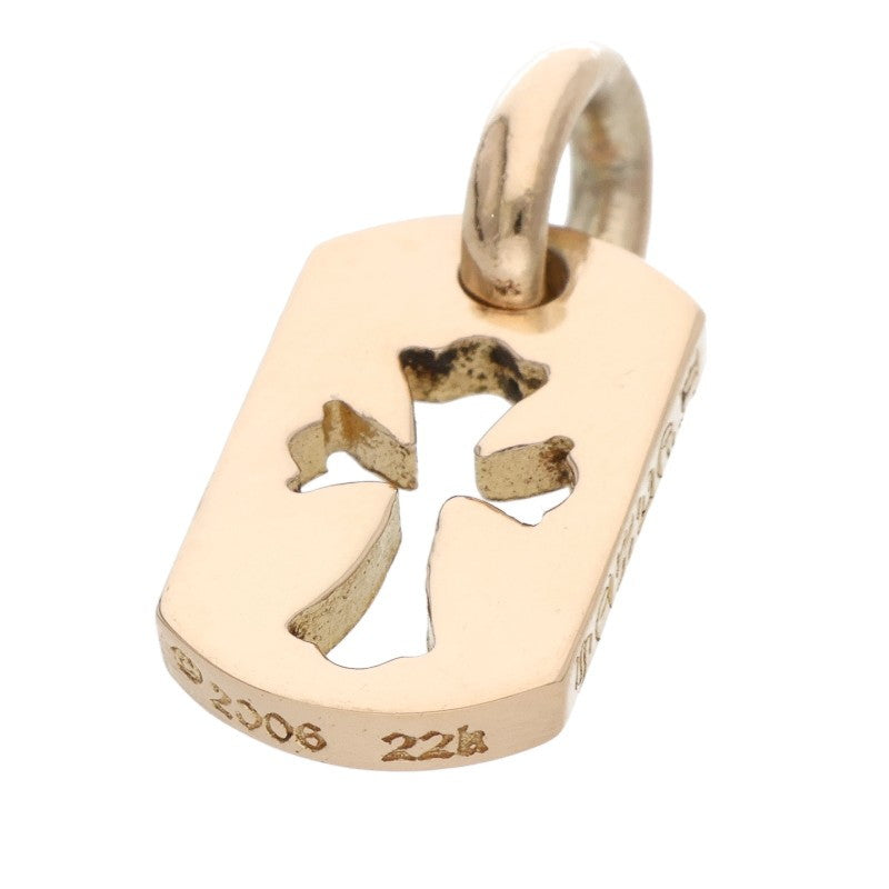 Chrome Hearts 22K Tiny Cutout Cross Dog Tag Charm