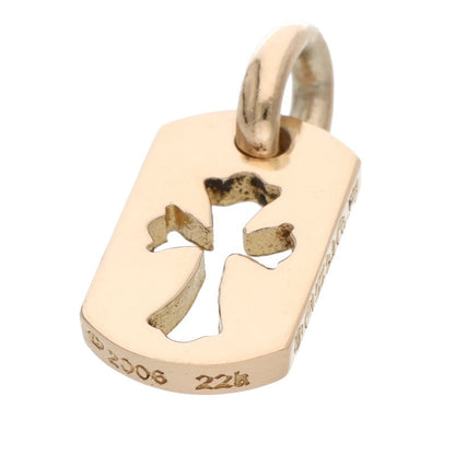 Chrome Hearts 22K Tiny Cutout Cross Dog Tag Charm