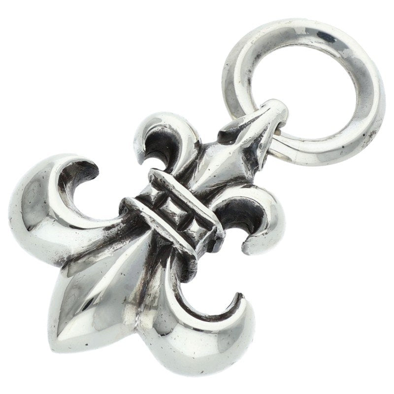 Chrome Hearts BS FLEUR Old Silver Leather Pendant