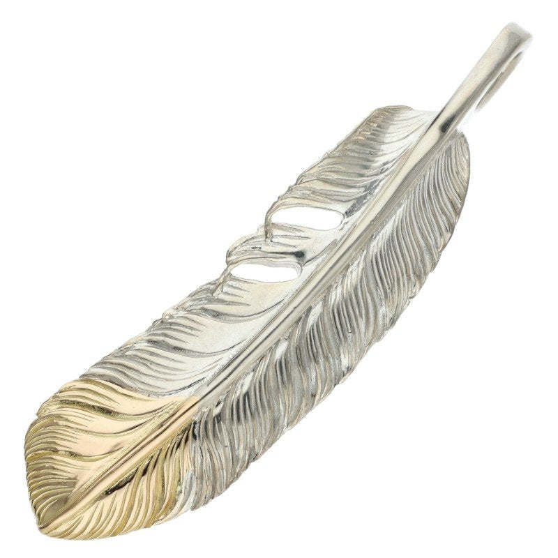 ARIZONA FREEDOM Gold Tip Feather Necklace Silver Size 70MM