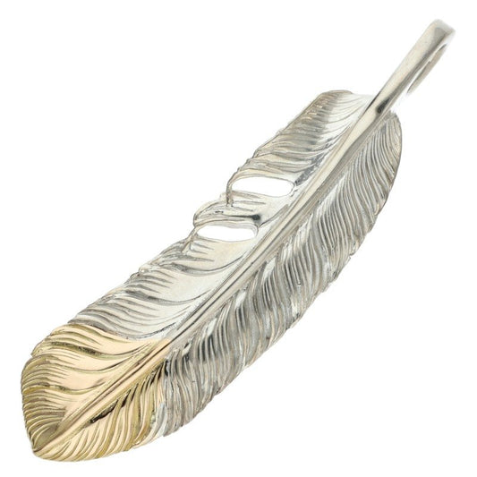 ARIZONA FREEDOM Gold Tip Feather Necklace Silver Size 70MM