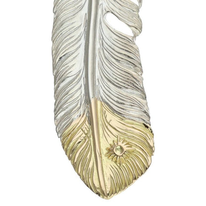 ARIZONA FREEDOM Gold Tip Feather Necklace Silver Size 70MM