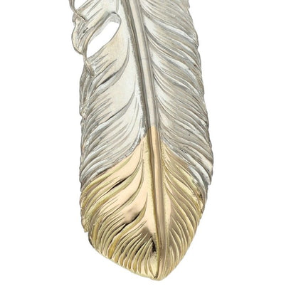 ARIZONA FREEDOM Gold Tip Feather Necklace Silver Size 70MM
