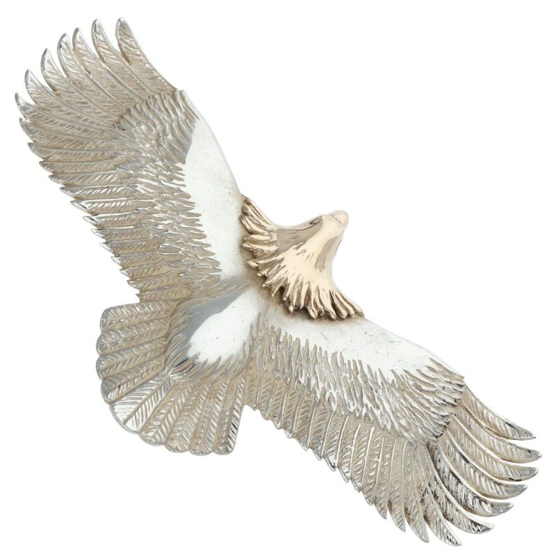 Catalonia K10 Gold Head Large Eagle Silver Combo Pendant