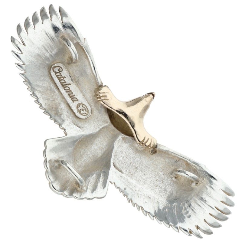 Catalonia K10 Gold Head Large Eagle Silver Combo Pendant