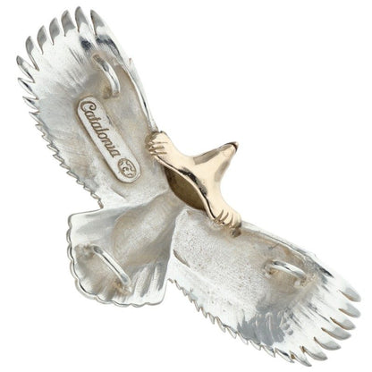 Catalonia K10 Gold Head Large Eagle Silver Combo Pendant