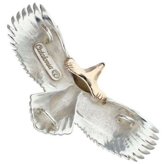Catalonia K10 Gold Head Large Eagle Silver Combo Pendant