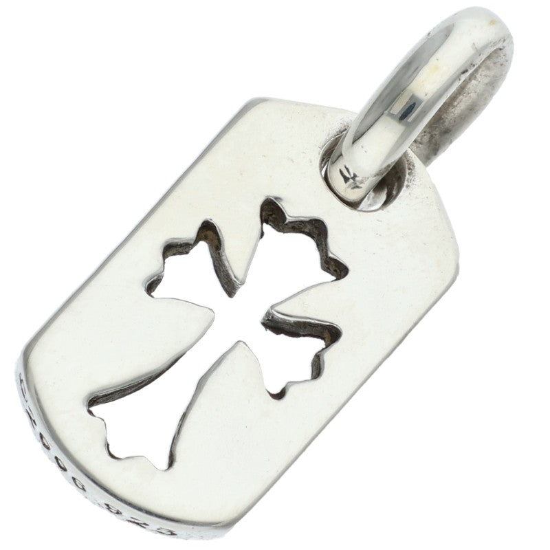 Chrome Hearts Tiny Cutout Cross Dog Tag Silver Charm