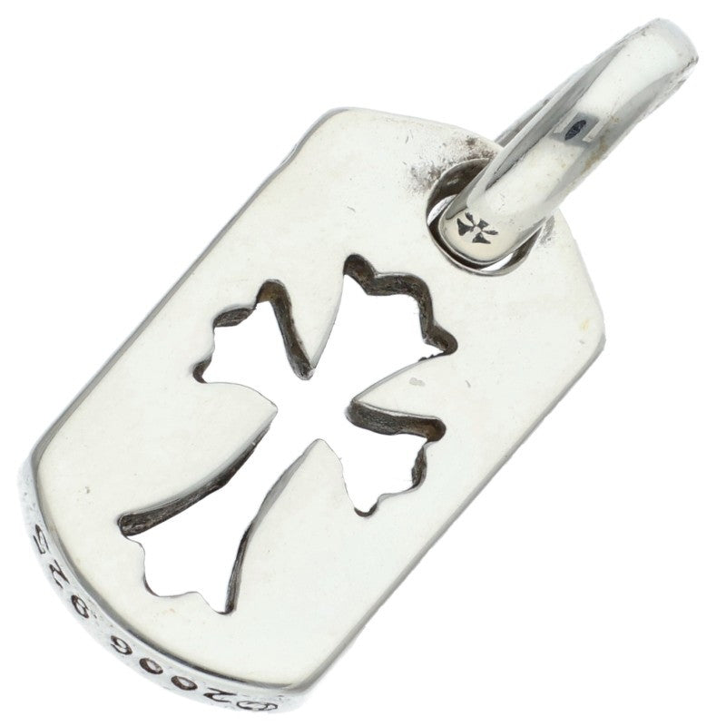 Chrome Hearts Tiny Cutout Cross Dog Tag Silver Charm