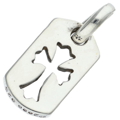 Chrome Hearts Tiny Cutout Cross Dog Tag Silver Charm