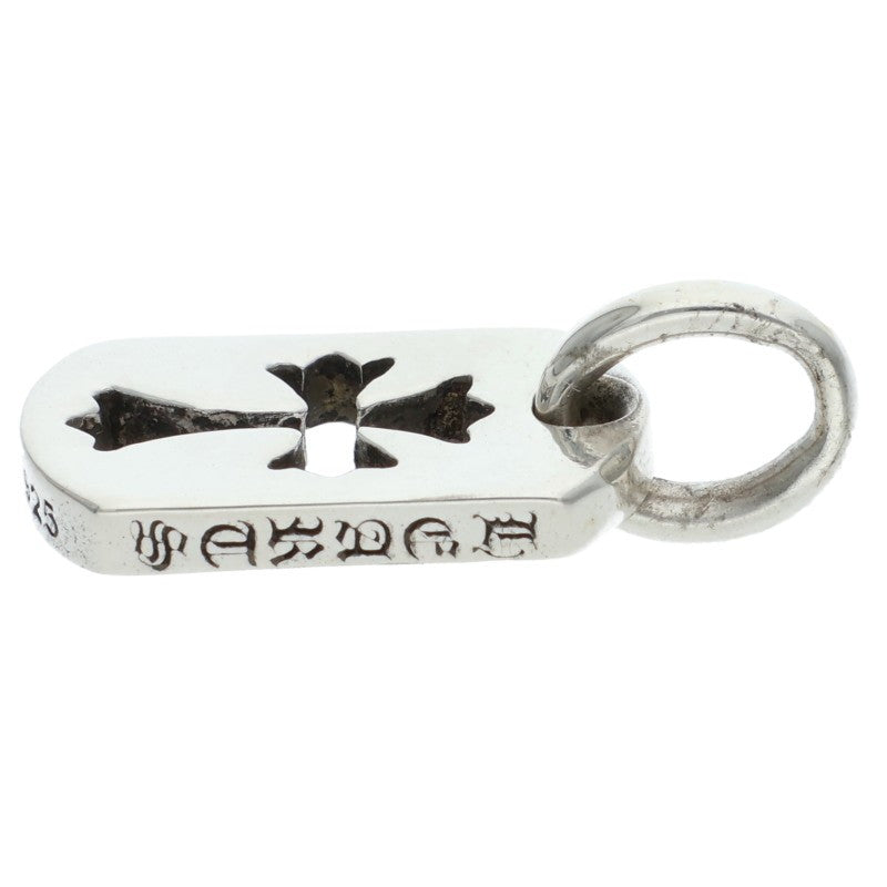 Chrome Hearts Tiny Cutout Cross Dog Tag Silver Charm