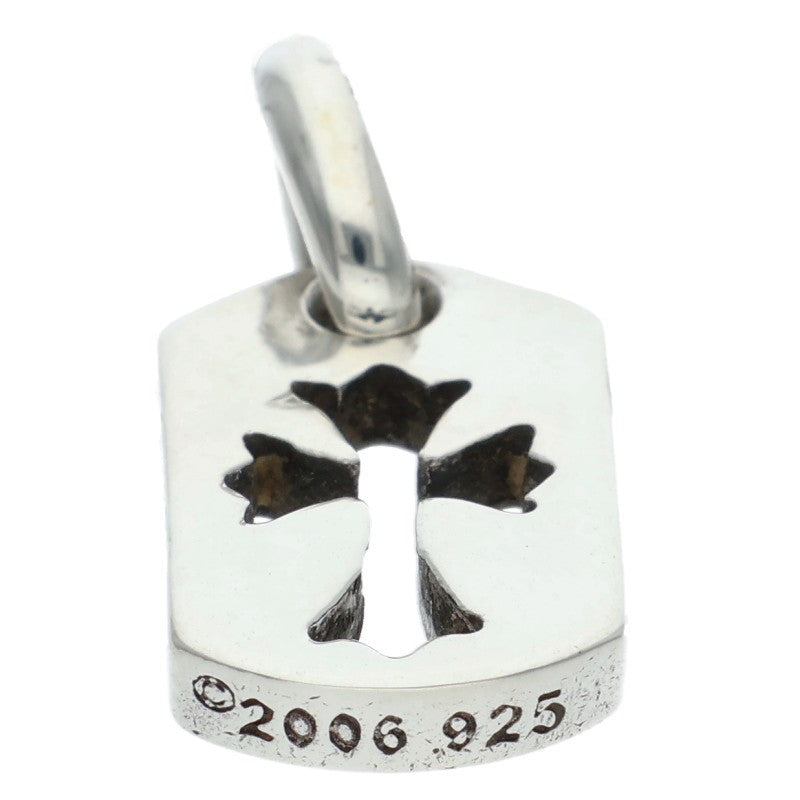 Chrome Hearts Tiny Cutout Cross Dog Tag Silver Charm
