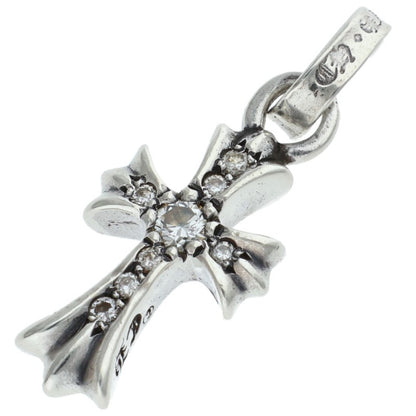 Chrome Hearts Baby Fat Cross PAVE Dia Silver Pendant