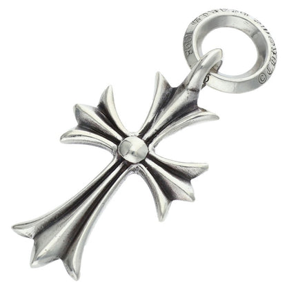 Chrome Hearts TINY CH CROSS Silver Charm Necklace