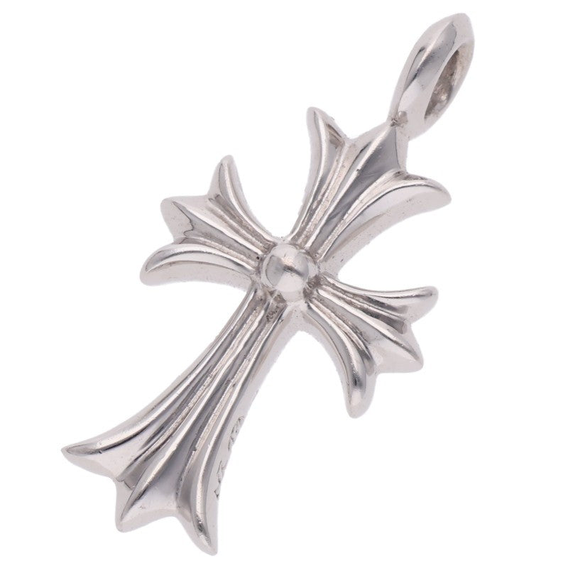 Chrome Hearts 18K Tiny Fat Cross Pave Sapphire Necklace