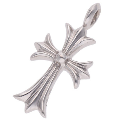 Chrome Hearts 18K Tiny Fat Cross Pave Sapphire Necklace