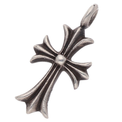 Chrome Hearts Tiny Fat Cross PAVE Diamond Pendant Silver