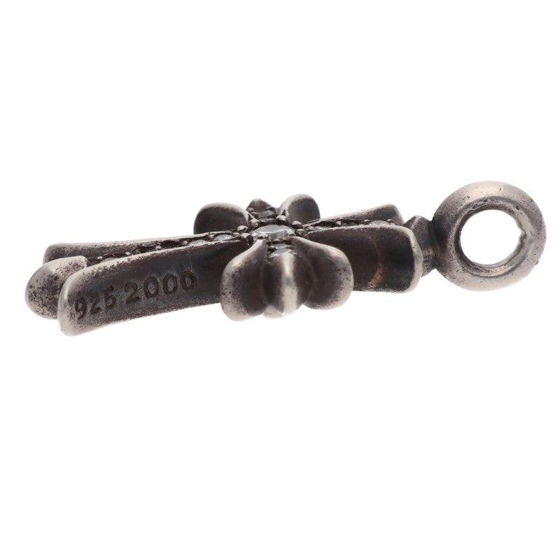 Chrome Hearts Tiny Fat Cross PAVE Diamond Pendant Silver