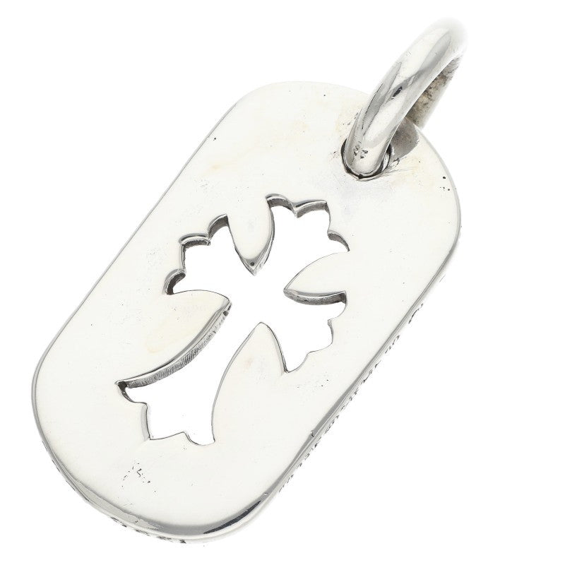 Chrome Hearts Cutout Cross Silver Dog Tag Necklace
