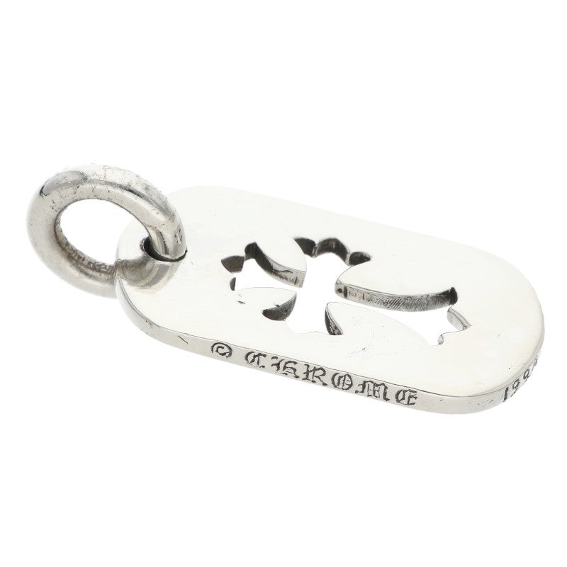 Chrome Hearts Cutout Cross Silver Dog Tag Necklace