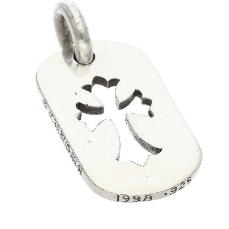 Chrome Hearts Cutout Cross Silver Dog Tag Necklace